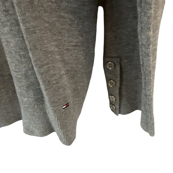 Tommy Hilfiger Gray Turtleneck Sweater Womens Large Stripe Knit Pullover - Picture 6 of 11